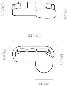 Γωνιακός καναπές Iris Mini-Gkri-Δεξιά
