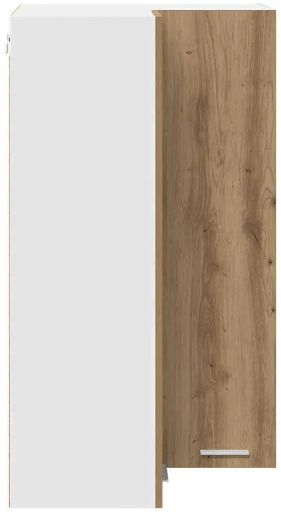 vidaXL Κρεμαστό ντουλάπι Χειροποίητη Δρυς και Λευκό 57 x 57 x 100 εκ.