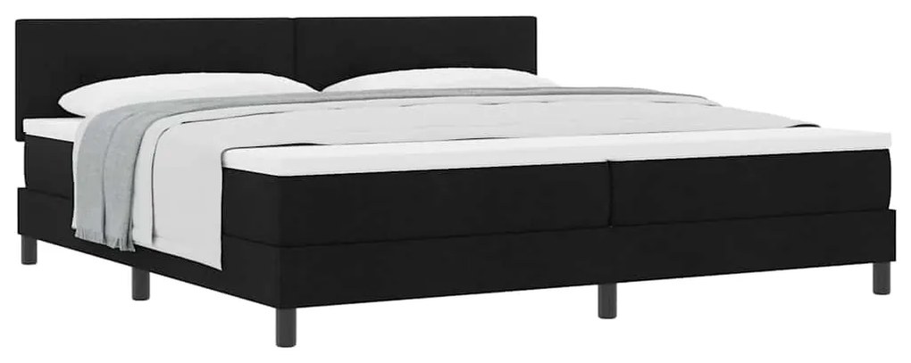 vidaXL Κρεβάτι box spring με στρώμα Μαύρο 200 x 200 cm ύφασμα