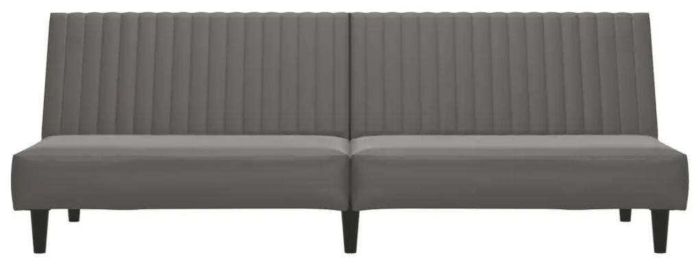 Καναπές Κρεβάτι Διθέσιος Γκρι από Συνθετικό Δέρμα - Γκρι