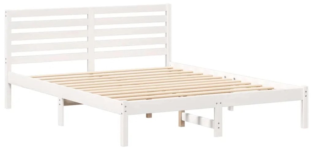 vidaXL Σκελετός Κρεβατιού Λευκό 140 x 200 cm Μασίφ ξύλο πεύκου