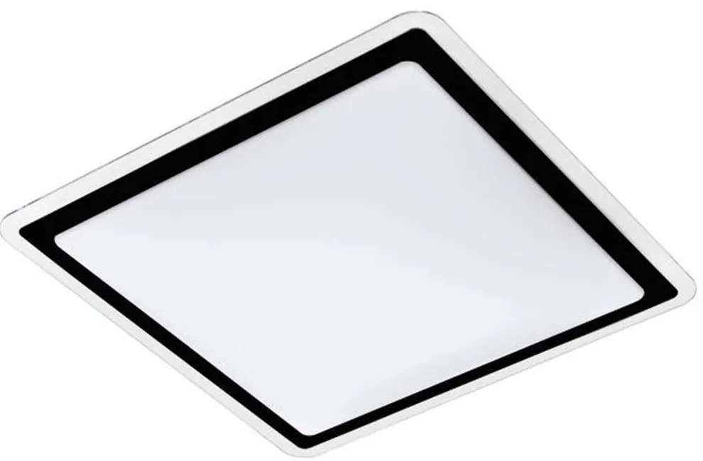 Φωτιστικό Οροφής-Πλαφονιέρα 99405 Competa Led 340X340 Black-White Clear Eglo Μέταλλο,Πλαστικό