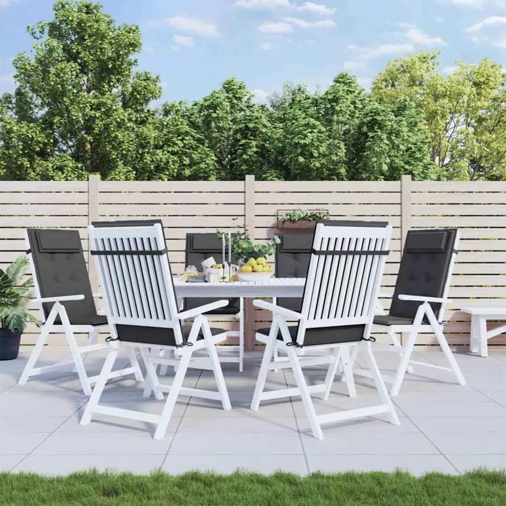 Μαξιλάρια Καρέκλας με Πλάτη 6 τεμ. Ανθρακί από Ύφασμα Oxford