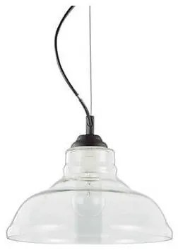 Φωτιστικό κρεμαστό BISTRO SP1 Plate διάφανο μαύρο Φ28 Ideal Lux-112336-Διάφανο 112336