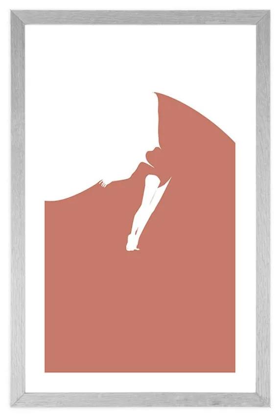 Αφίσα με πασπαρτού Αφηρημένο σχεδιο ενός μυστηριώδους χορού - 30x45 white