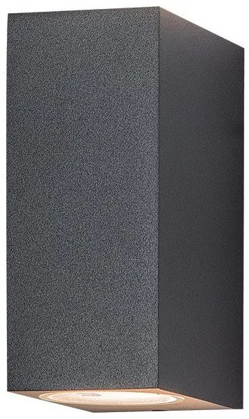 Απλίκα Φωτιστικό Τοίχου 2xGU10 15W IP54 Zambelis-E124-Ανθρακί E124