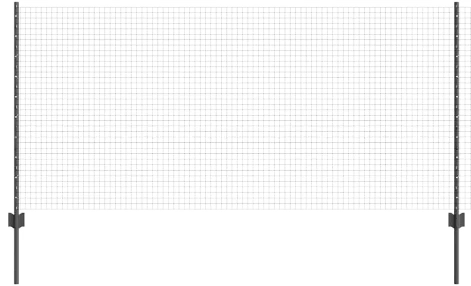 vidaXL Τείχος και Πόστ Γκρι 1 x 10 m Ατσάλι