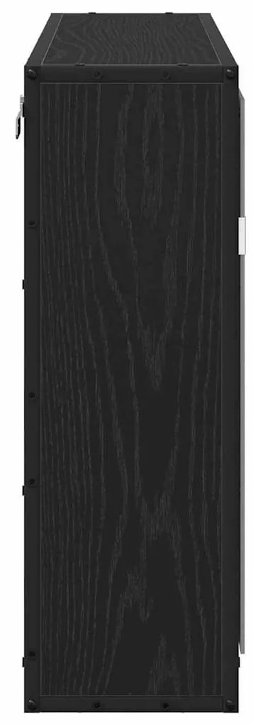 vidaXL Ράφι Τοίχου με ράφι Επιτοίχιο Μαύρη Οξυά 65 x 20 x 60 εκ