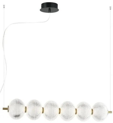 Κρεμαστό Φωτιστικό Οροφής LED 23W 3000K Χρυσό-Διάφανο Ακρυλικό Pellucid 4297800 Viokef-4297800-Διάφανο 4297800