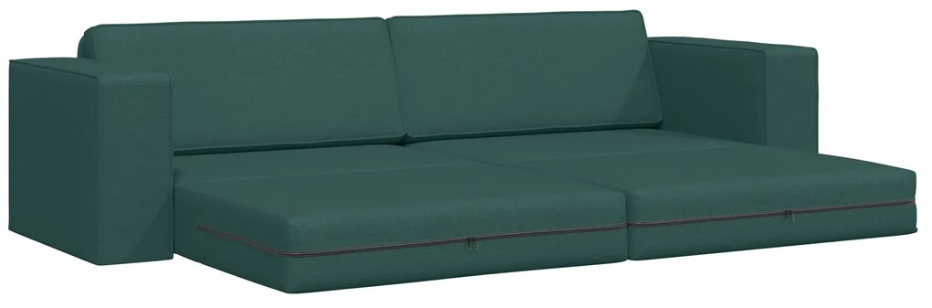vidaXL Καναπές Κρεβάτι 2 σε 1 Σκούρος Πράσινος 245x150x60.5 εκ Υφάσματος