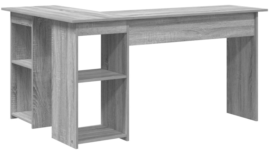 vidaXL Γκρι Γραφείο Υπολογιστή Γκρι Sonoma MDF Μεσαίο Αποθήκευση
