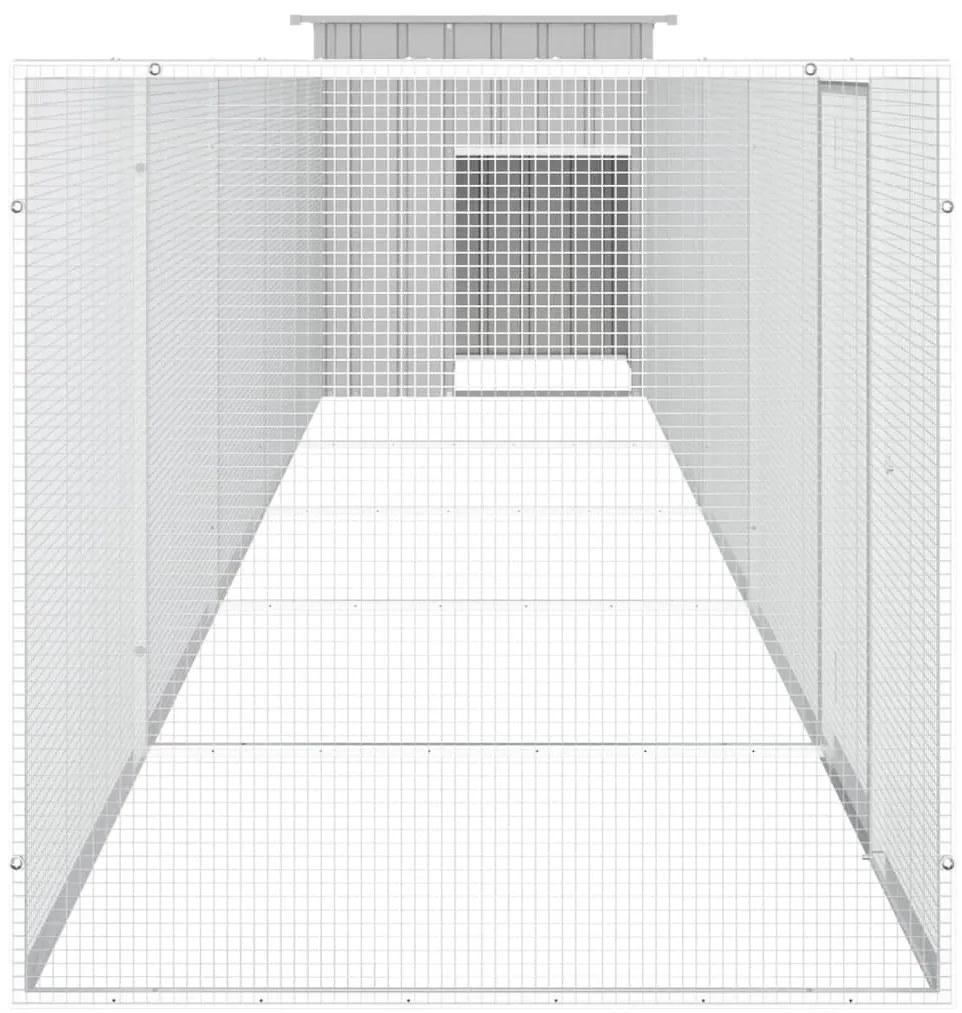 vidaXL Κοτέτσι - Κλουβί Γκρι 600x91x100 εκ. από Γαλβανισμένο Χάλυβα
