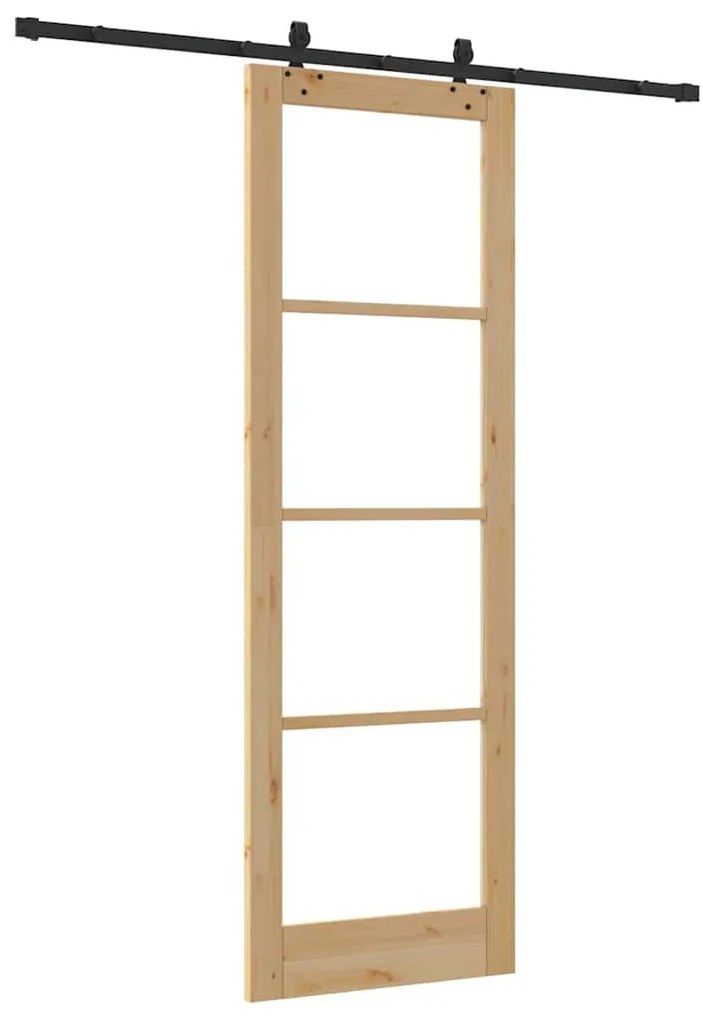 vidaXL Συρόμενη Πόρτα ORKDAL Καφέ 78 x 232 cm Ξύλο και μέταλλο