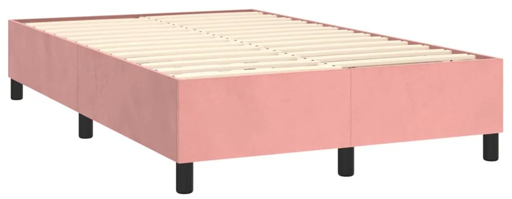 Κρεβάτι Boxspring με Στρώμα Ροζ 120x190 εκ. Βελούδινο 3269994