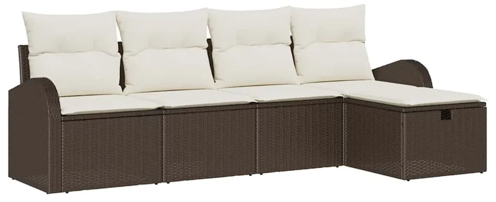 vidaXL Σετ Καναπέ Κήπου 5 pcs Καφέ και κρεμ 234 x 117 x 85 εκ