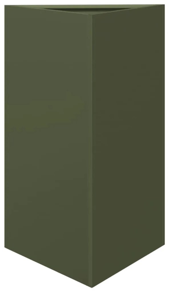 Ζαρντινιέρα Κήπου Λαδί Τρίγωνο 50x43x75 εκ. από Ατσάλι - Πράσινο