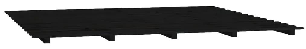 Πλαίσιο Κρεβατιού Μαύρος 160 x 200 εκ. από Μασίφ Ξύλο Πεύκου - Μαύρο