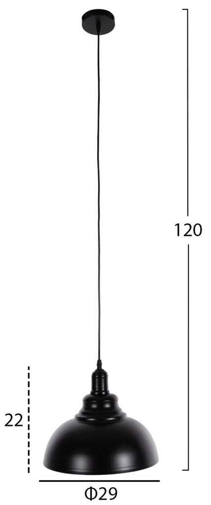 ΦΩΤΙΣΤΙΚΟ ΟΡΟΦΗΣ ΚΡΕΜΑΣΤΟ HM4163 ΜΑΥΡΟ ΜΕΤΑΛΛΙΚΟ ΚΑΠΕΛΟ Φ29x120Υεκ - HM4163