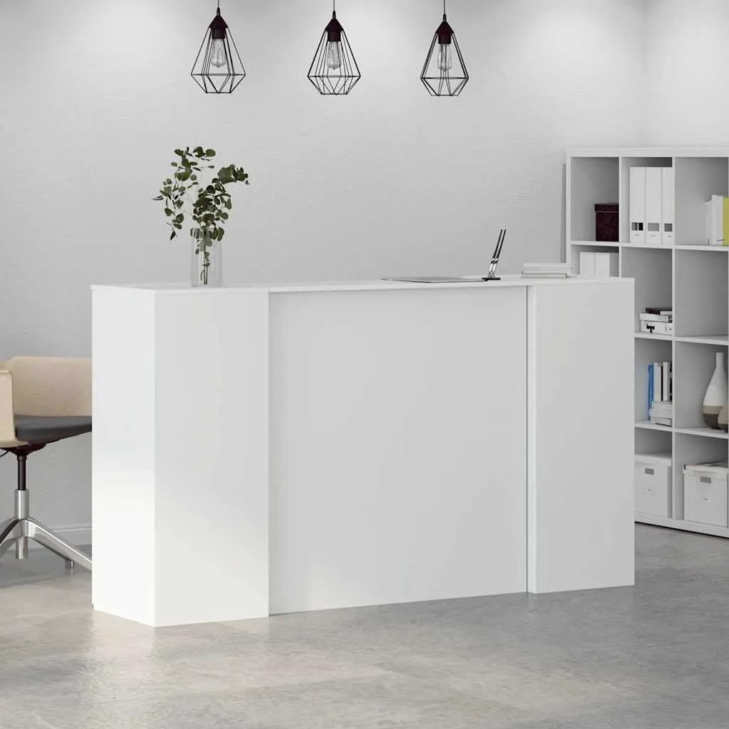 vidaXL Γραφείο υποδοχής Λευκό 180x50x103,5 cm Κατασκευασμένο ξύλο