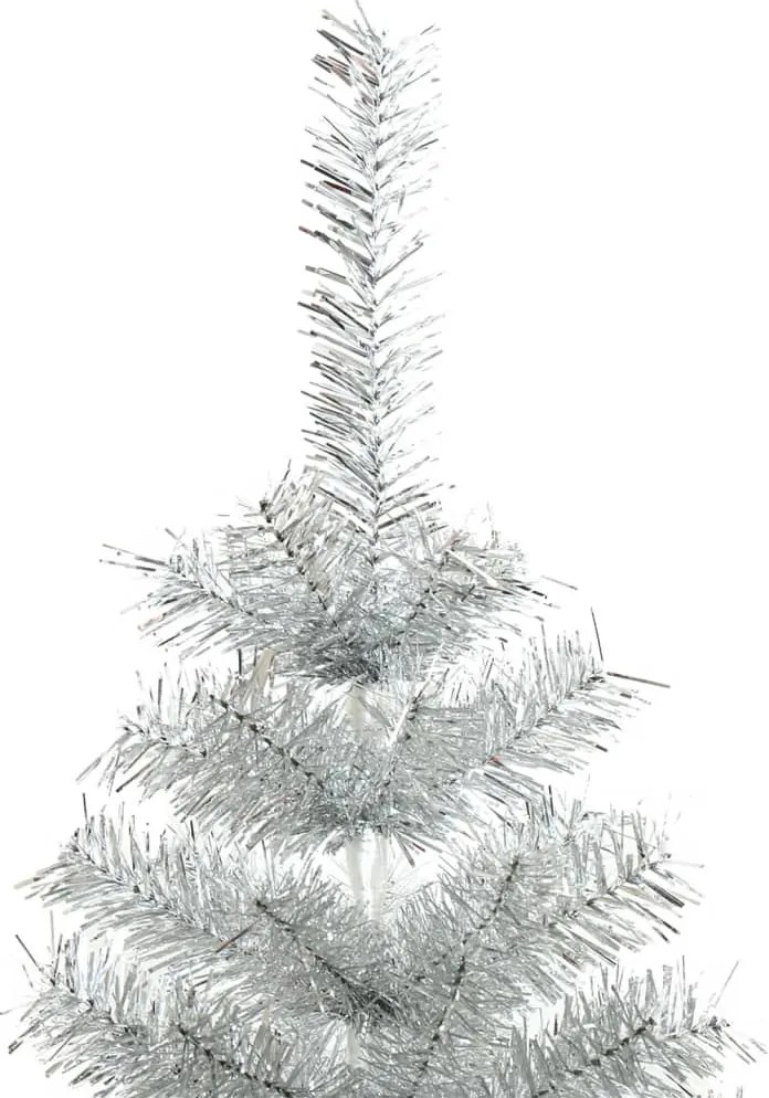 vidaXL Χριστουγεννιάτικο Δέντρο Τεχνητό με Βάση Ασημί 180 εκ. PET