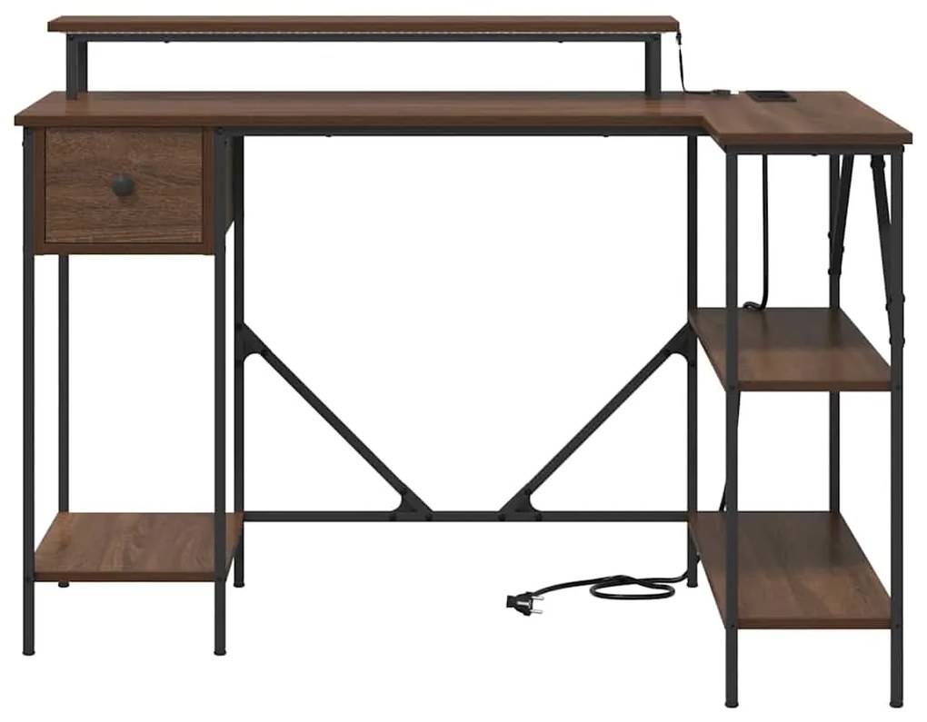 vidaXL Γραφείο Καφέ δρυς 120 x 79 x 86,5 εκ. Επεξεργασμένο ξύλο