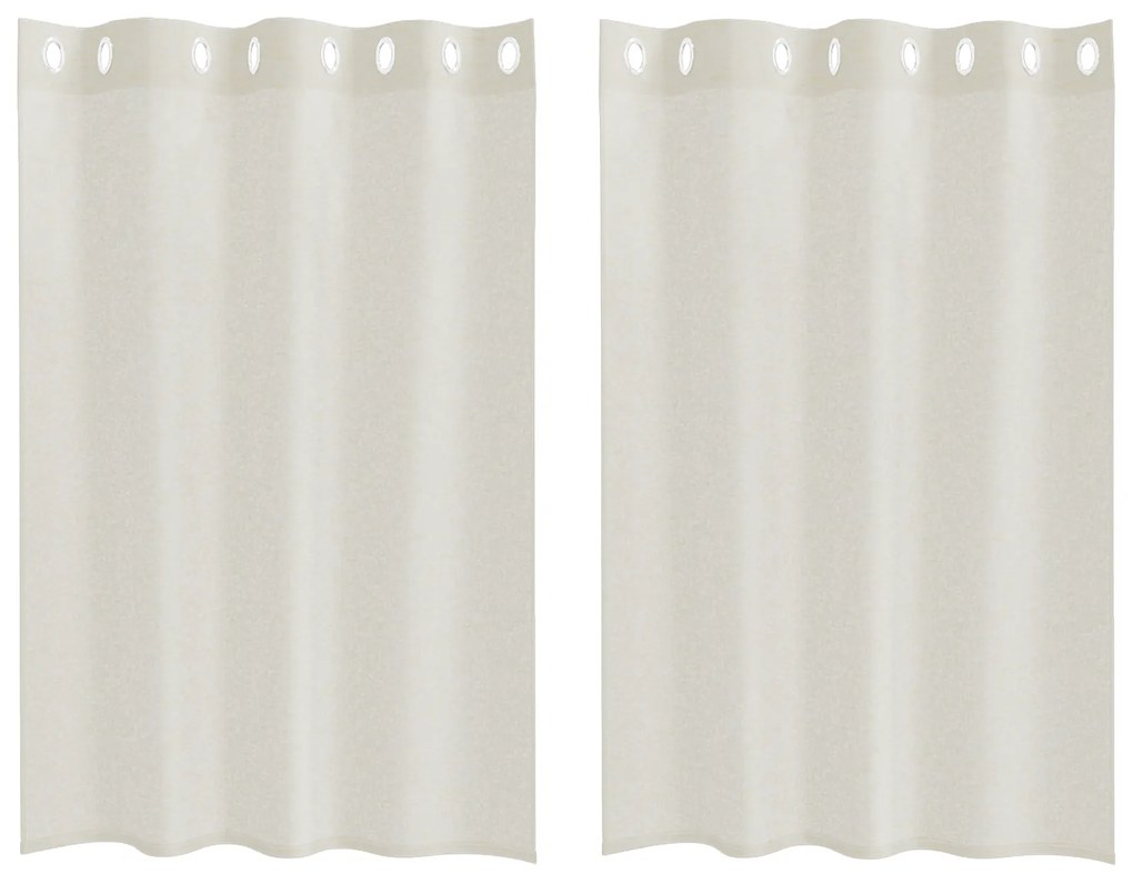 vidaXL Κουρτίνες με κουρτίνες 2 pcs Κρεμ 140 x 140 εκ. Πολυεστέρας
