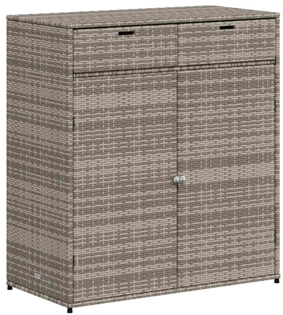 vidaXL Ντουλάπι Αποθήκευσης Κήπου Γκρι 105x55x113 εκ. Συνθετικό Ρατάν