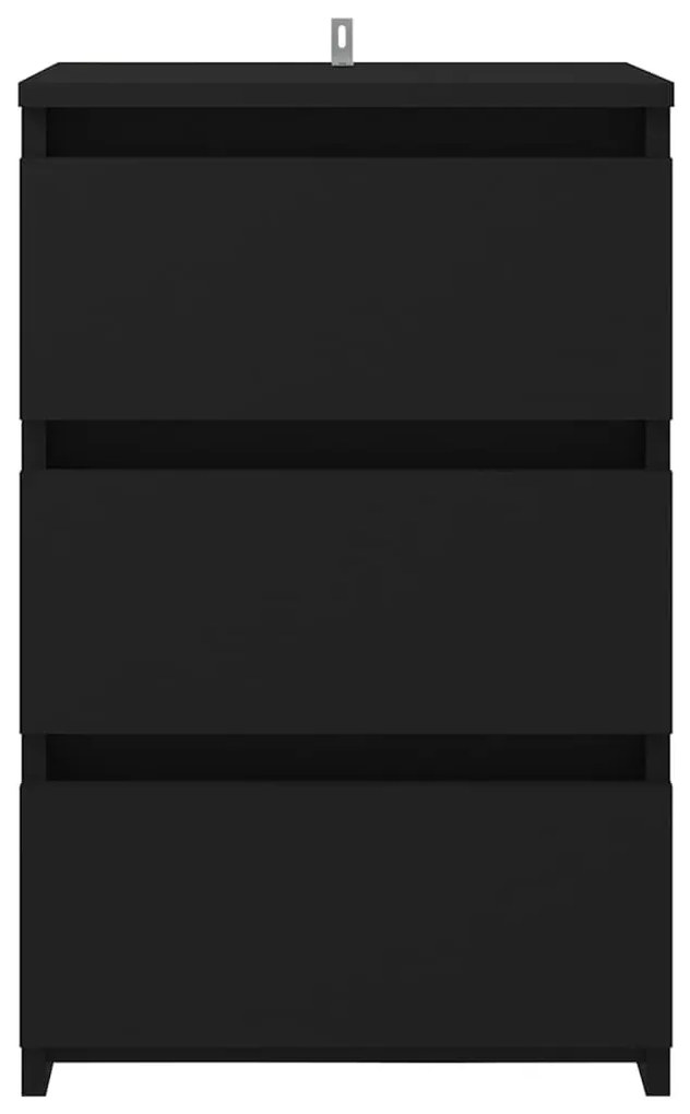 vidaXL Κομοδίνα 2 τεμ. Μαύρα 40 x 35 x 62,5 εκ. από Μοριοσανίδα