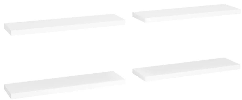 Ράφια Τοίχου 4 τεμ. Άσπρα 90x23,5x3,8 εκ. MDF - Λευκό