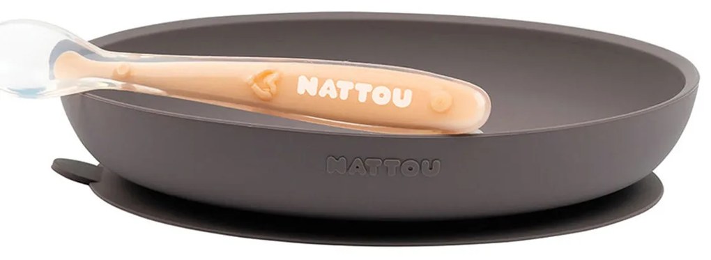 Παιδικό Σετ Φαγητού 2τμχ Nattou Silicon Μωβ Ν879583