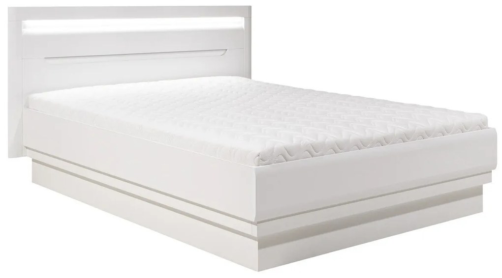 Κρεβάτι Orlando K116, Διπλό, Άσπρο, 140x200, Πλαστικοποιημένη μοριοσανίδα, Τάβλες για Κρεβάτι, 162x202x102cm | Epipla1.gr