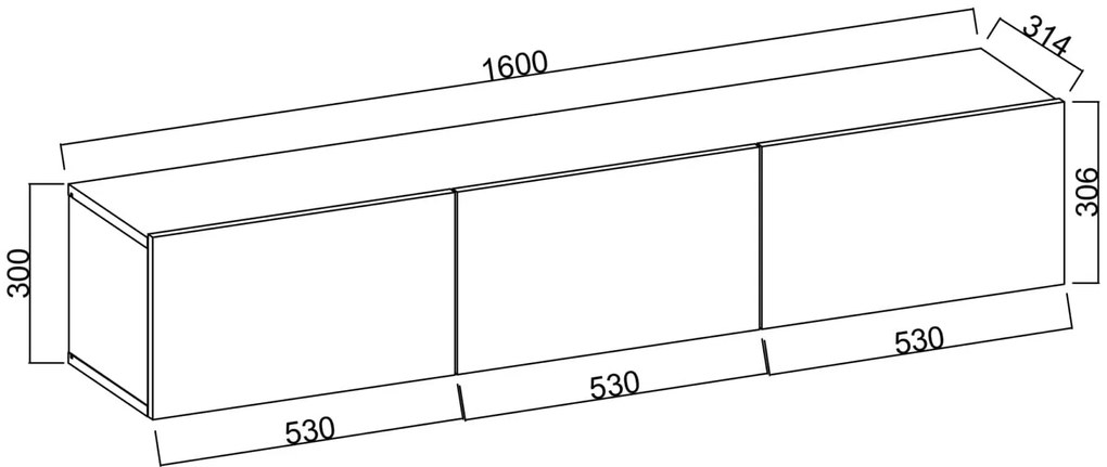 Ξύλινο Έπιπλο Τηλεόρασης STONE Λευκό Μ160xΠ31.4xΥ30.6