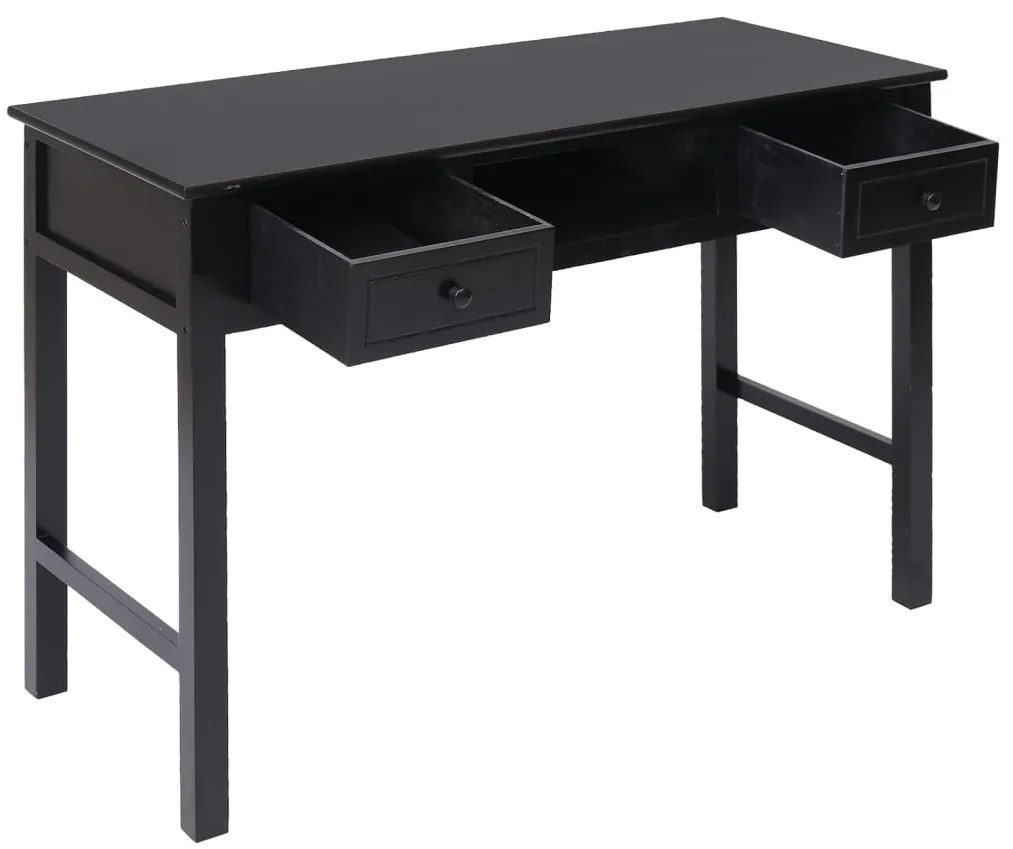 vidaXL Γραφείο Μαύρο 108 x 45 x 76 εκ. από Μασίφ Ξύλο Παυλώνιας