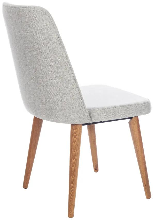 Artekko Milano Καρέκλα με Ξύλινο Καφέ Σκελετό και Γκρι Ύφασμα (48x60x92)cm