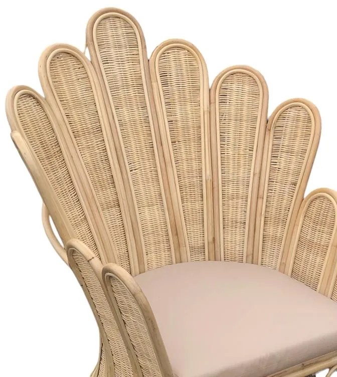 Πολυθρόνα Fragia Inart με μπεζ μαξιλάρι-φυσικό rattan 103x90x120εκ 85x96x120 εκ.