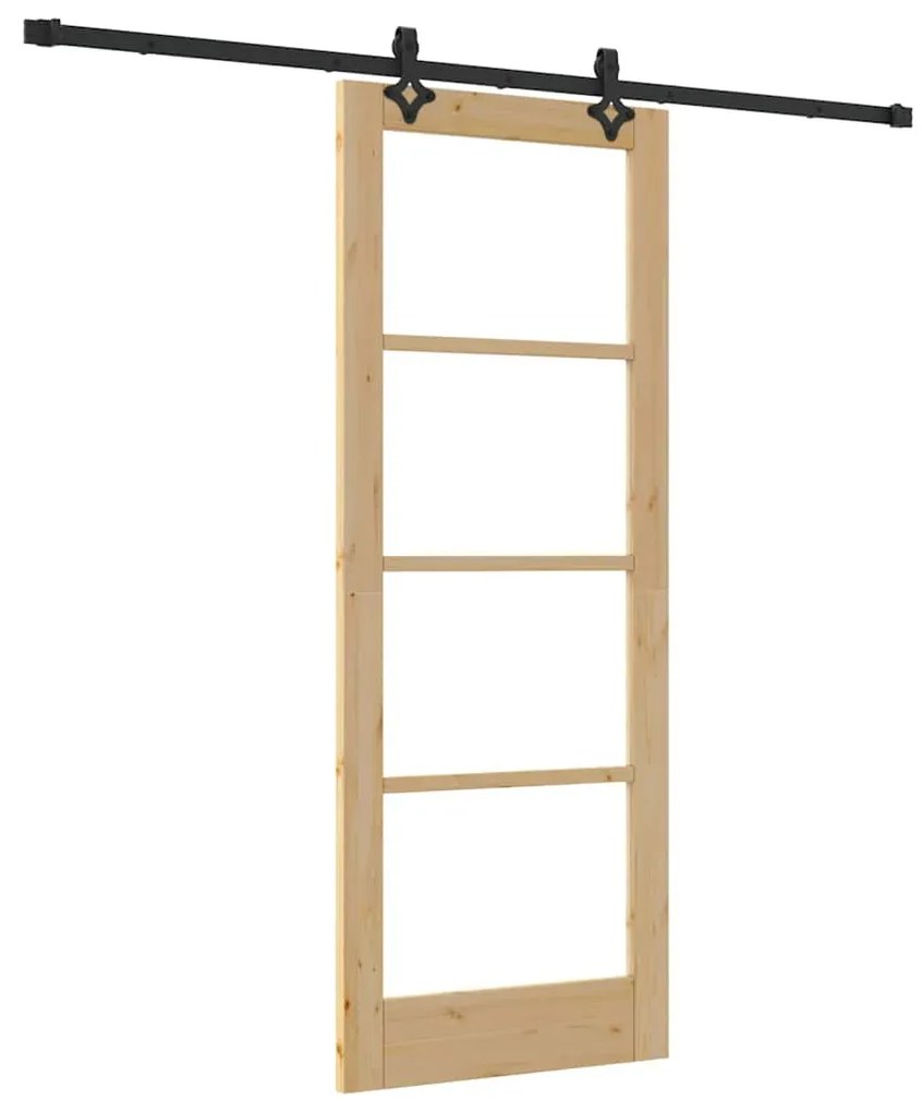vidaXL Συρόμενη Πόρτα με Σετ Υλικών 78x202 εκ. Μασίφ Ξύλο Πεύκου