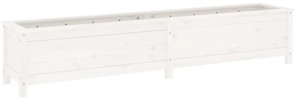 vidaXL Ζαρντινιέρα Υπερυψωμένη Λευκή 199,5x40x39 εκ. Μασίφ Ξύλο Πεύκου
