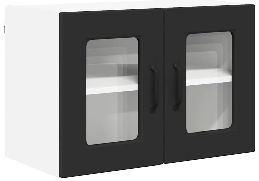 vidaXL Κρεμαστό ντουλάπι κουζίνας με ράφι 2 pcs Μαύρο 60 x 31 x 40 εκ