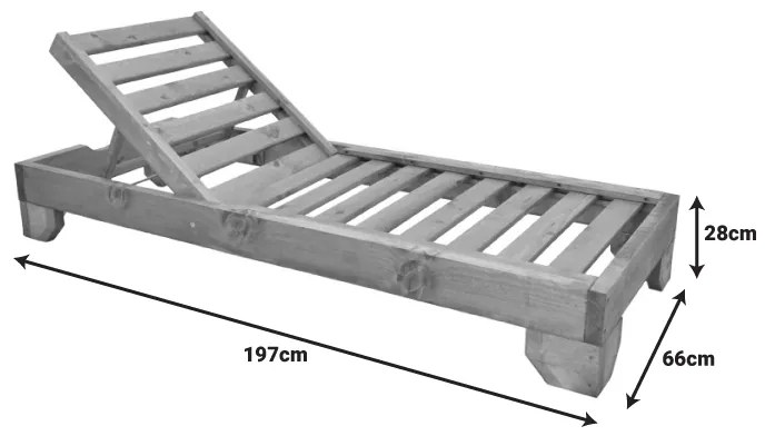 Ξαπλώστρα Zalka pakoworld L1 σε καρυδί απόχρωση 66x197x28εκ - 363-000012