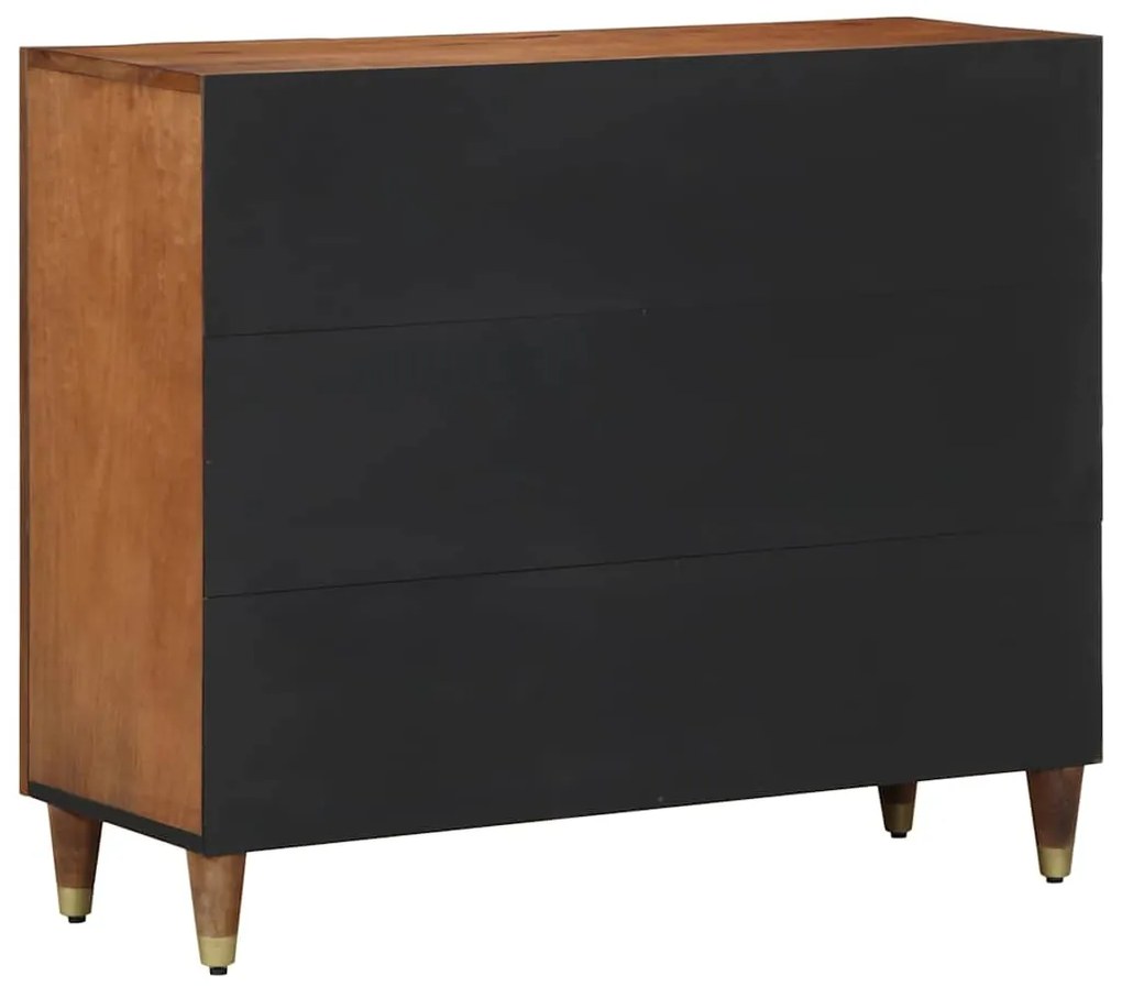 vidaXL Πλαϊνό γραφείο με ράφι Καφέ 90 x 33.5 x 75 εκ Μασίφ ξύλο μάνγκο