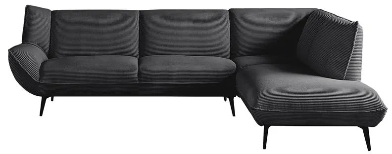 WOODWELL EMERALD Καναπές Σαλονιού Αριστερή Γωνία, Ύφασμα Κοτλέ Ανθρακί 274x203x82cm H.88cm Ε9419,32