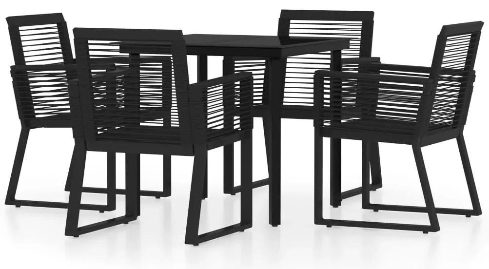 vidaXL Σετ Τραπεζαρίας Κήπου 5 Τεμαχίων Μαύρο