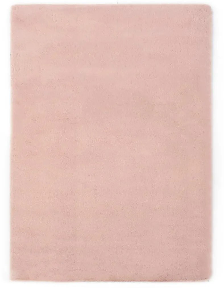 Χαλί Ροζ Παστέλ 160 x 230 εκ. από Συνθετική Γούνα Κουνελιού - Ροζ