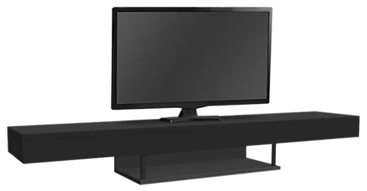 Έπιπλο τηλεόρασης επιτοίχιο Albares Megapap από μελαμίνη με LED χρώμα μαύρο 150x29,6x22εκ. - Μελαμίνη - GP042-0186,3