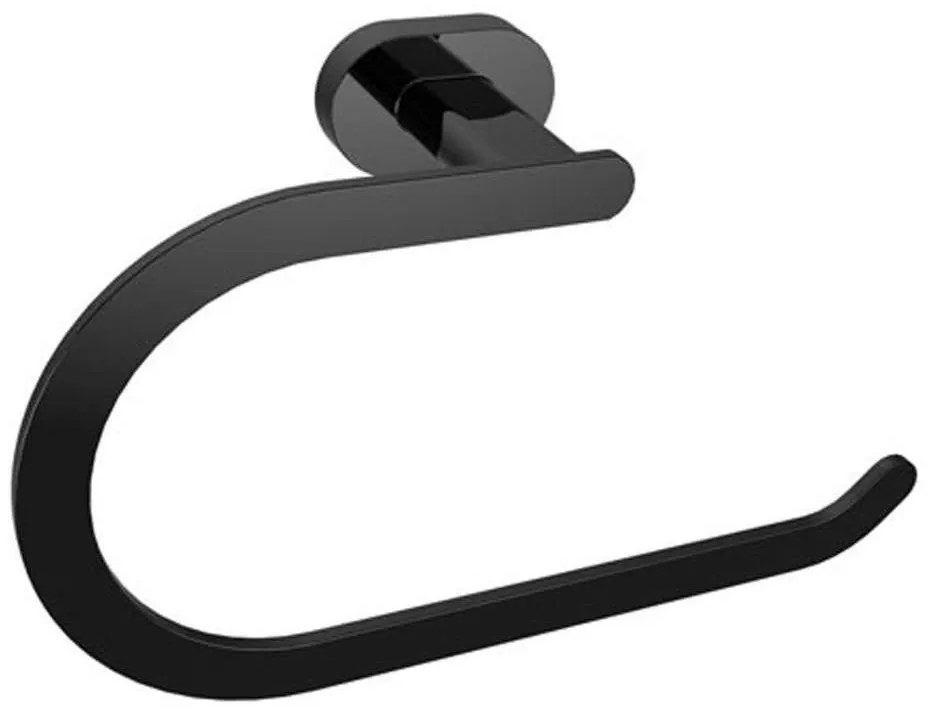 Κρεμάστρα Πετσέτας Κρίκος New Oval 75060 6,2x22x13cm Black Karag Metal