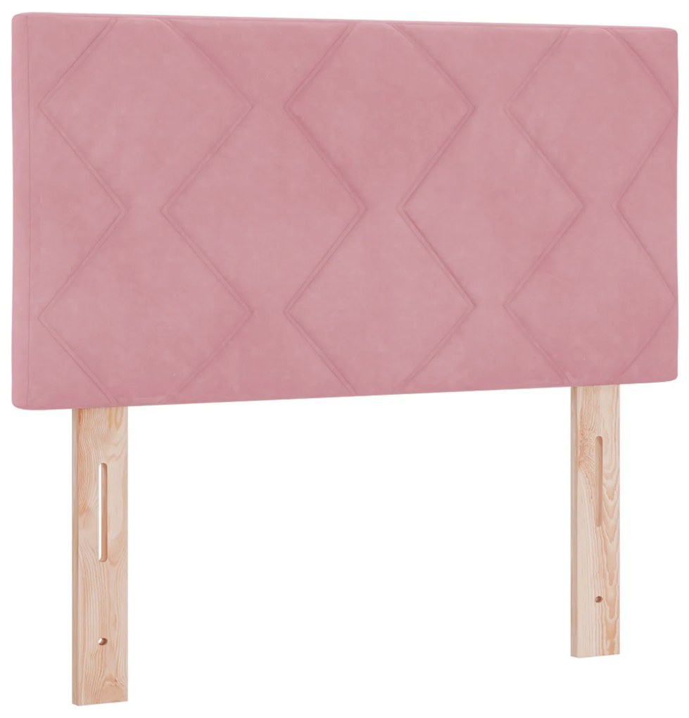 vidaXL κρεβάτι Box Spring με στρώμα και LED ροζ 80x200 εκ. βελούδο