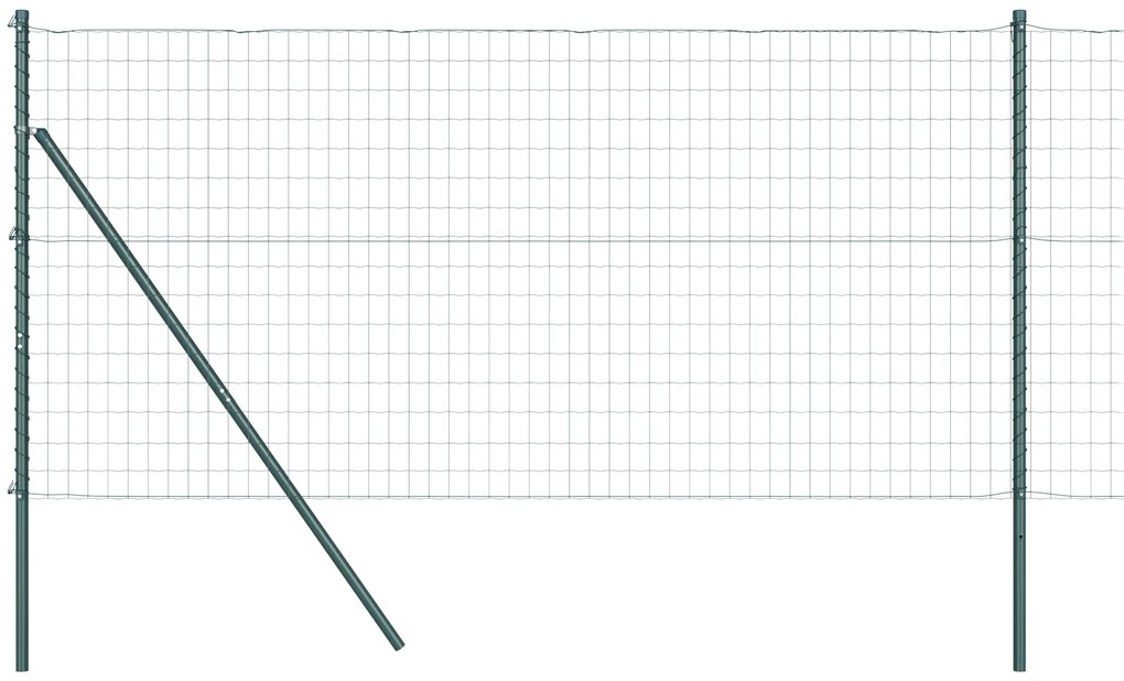vidaXL Euro Fence με 7 πόλους 1x10 μ Γαλβανισμένος Χάλυβας Πράσινος