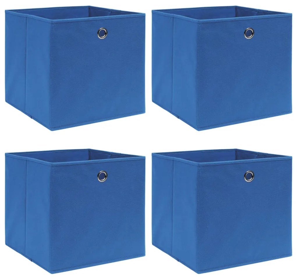 Κουτιά Αποθήκευσης 4 τεμ. Μπλε 32 x 32 x 32 εκ. Υφασμάτινα