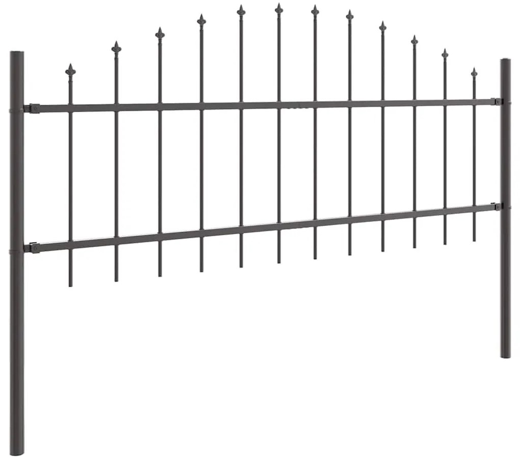 vidaXL Φράχτης Κήπου με Στέγη - Γκρι, 13.6 x 0.75 m, Χάλυβας