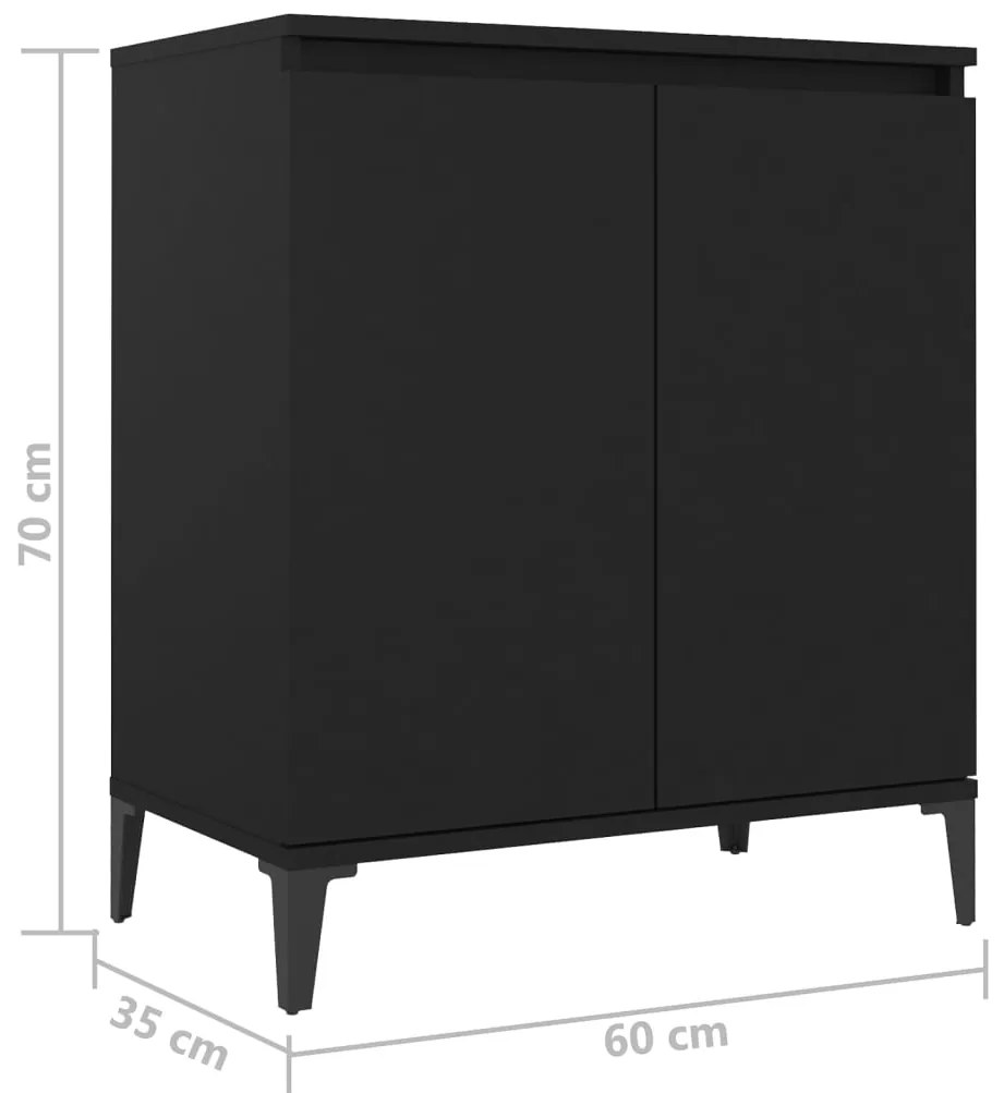 vidaXL Ντουλάπι Μαύρο 60x35x70 εκ. από Επεξεργασμένο Ξύλο